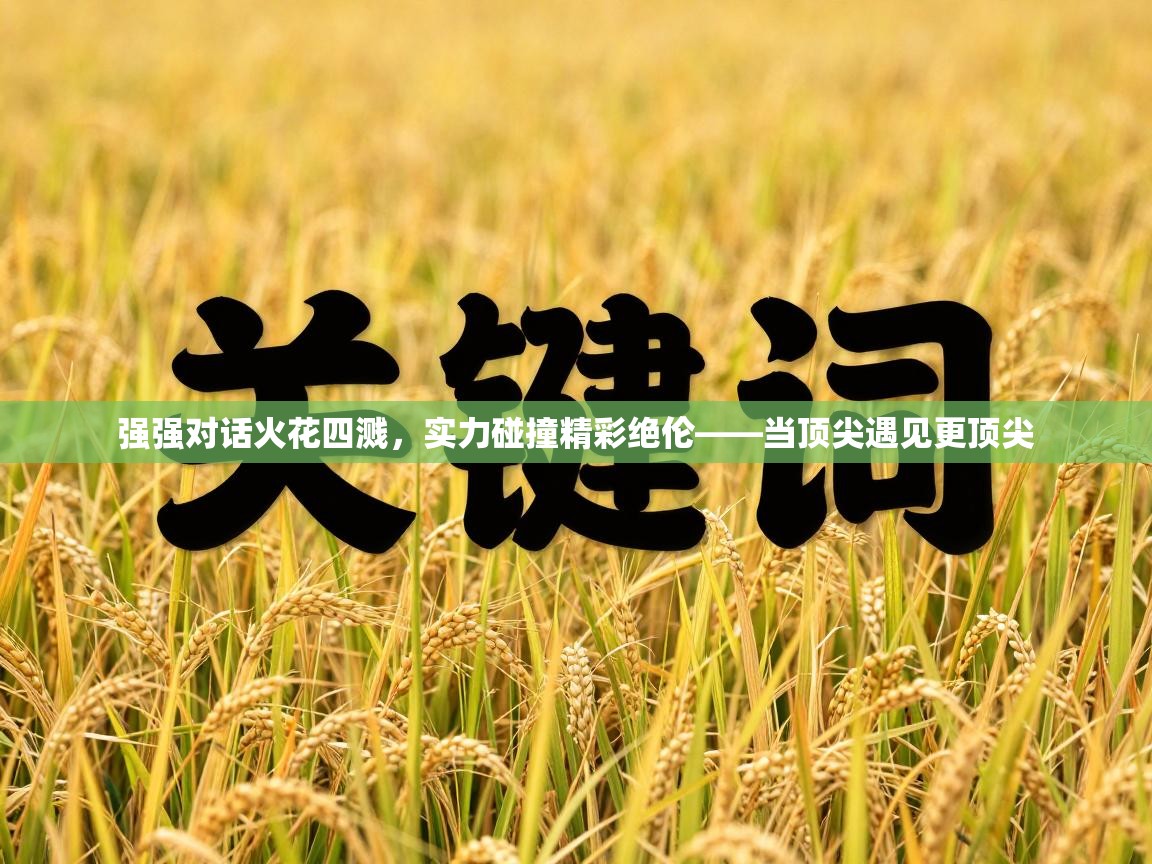 强强对话火花四溅,实力碰撞精彩绝伦——当顶尖遇见更顶尖 第1张